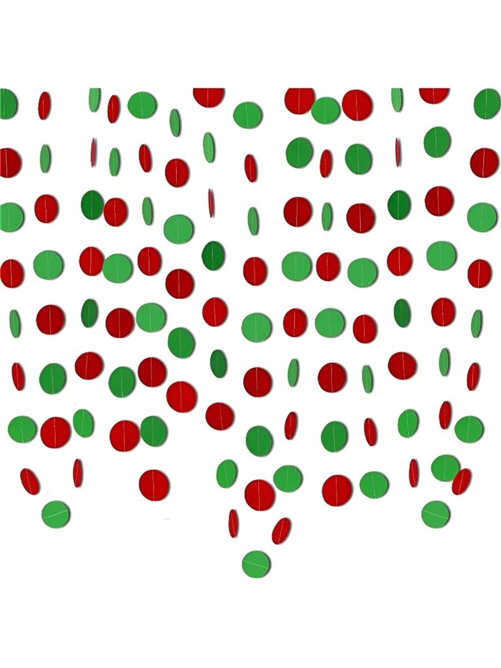 4 Pack Red & Green Circle Dots Garland Grinches Christmas Hanging Garland